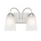 Designers Fountain Malone 12.75in 2-Light Brushed Nickel Transitional Indoor Vanity Light with Etched Glass Shades D267M-2B-BN - alternate 1